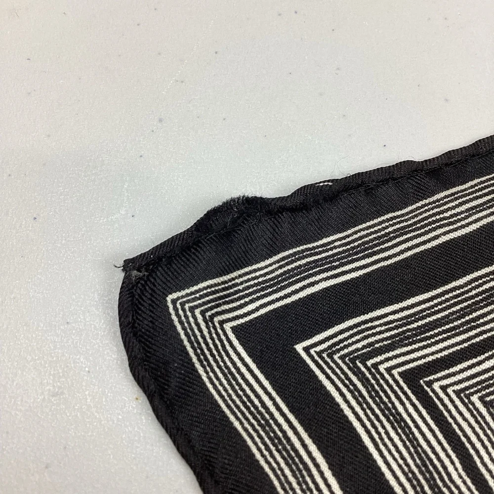Vintage Baar & Beards Inc. Silk Scarf Black, White & Tan